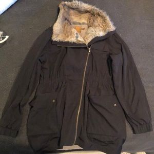 Ali Ro jacket with real rabbit fur collar
